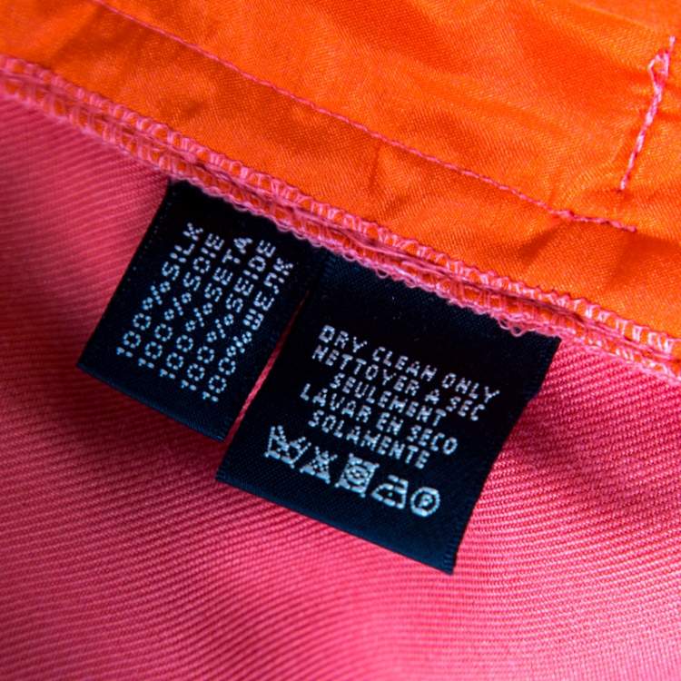 مملوكة مسبقًا Ralph Lauren Coral Silk Side Button Detail Wide Leg Pants L
