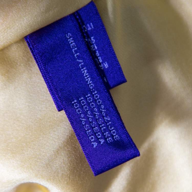 Pre Owned Ralph Lauren Collection Yellow Silk Crepe Keaton Jacket S