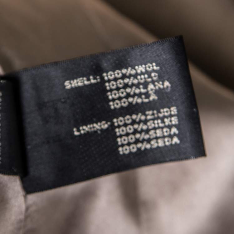 Pre Owned Ralph Lauren Beige Wool Herringbone Pattern Cynthia Blazer S