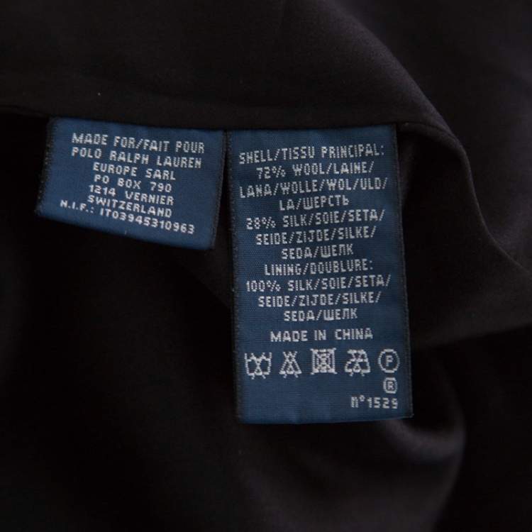 مملوكة مسبقًا Ralph Lauren Black Satin Frog Button Detail Holiday Monika Blazer S