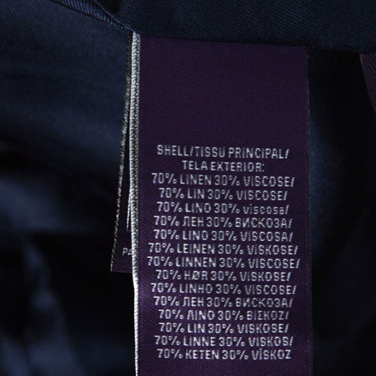 مملوكة مسبقًا Ralph Lauren Navy Blue Linen Cynthia Jacket L