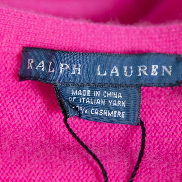 مملوكة مسبقًا Ralph Lauren Pink Cashmere Poncho XS