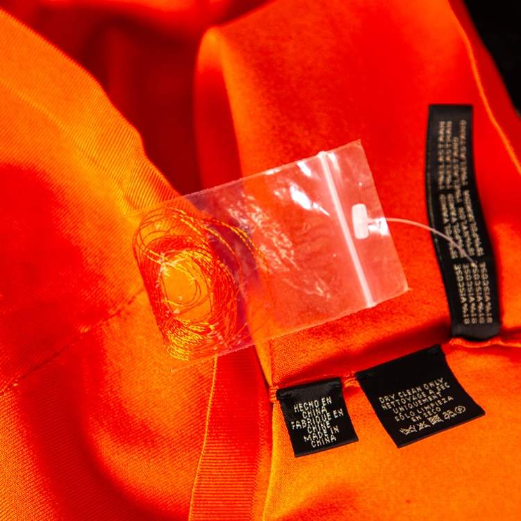 Pre Owned Ralph Lauren Orange Knit Off Shoulder Top XS