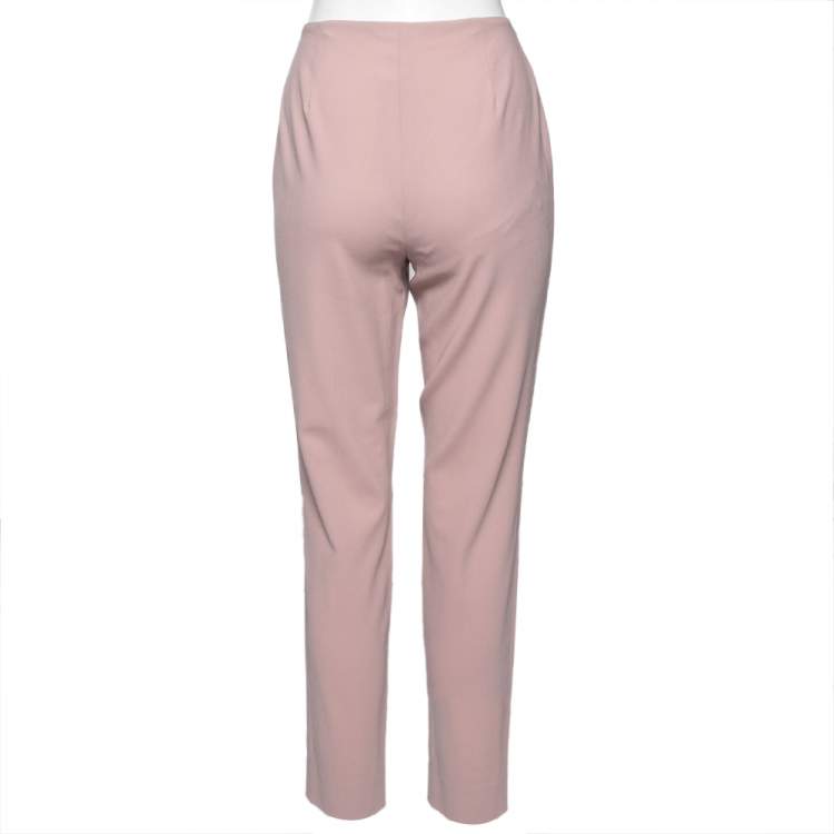 Pre Owned Ralph Lauren Pink Wool High Waist Annie Pants M