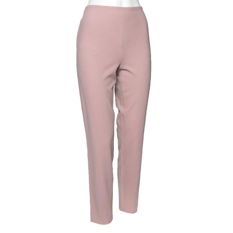 Pre Owned Ralph Lauren Pink Wool High Waist Annie Pants M