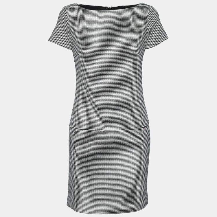 Pre Owned Ralph Lauren Monochrome Houndstooth Ailya Dress M