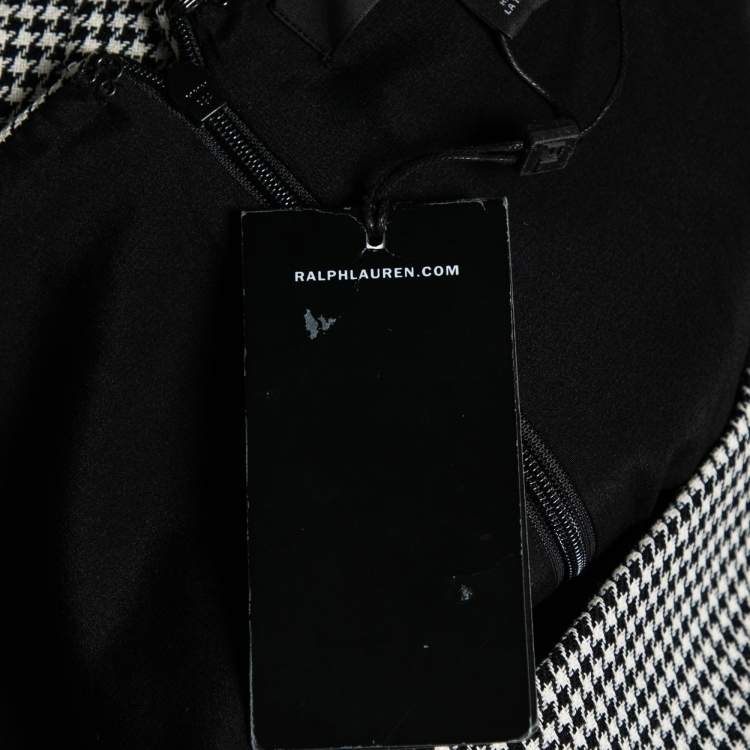 Pre Owned Ralph Lauren Monochrome Houndstooth Ailya Dress M