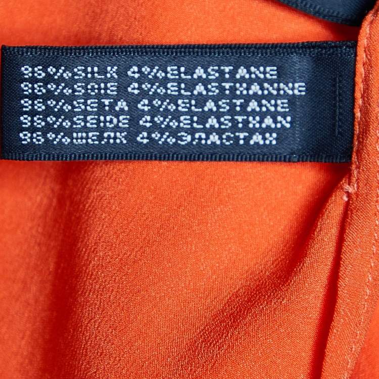 Pre Owned Ralph Lauren Orange Silk Button Front Shirt L