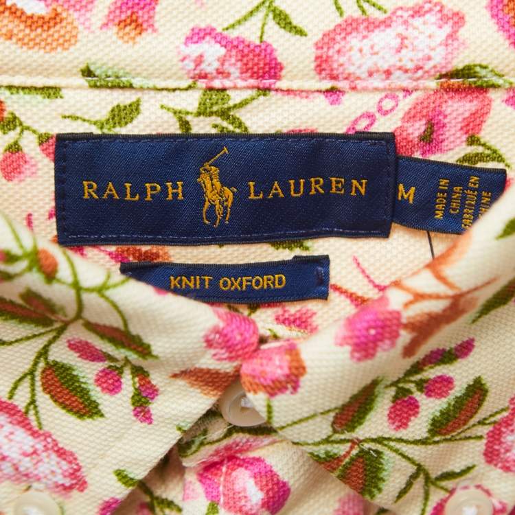 Pre Owned Ralph Lauren Multicolor Floral Cotton Knit Long Sleeve Shirt M