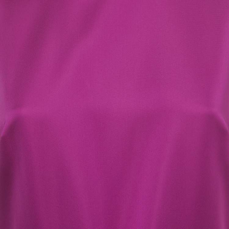 Pre Owned Ralph Lauren Purple Crepe Sleeveless Belted Cadence Dress M