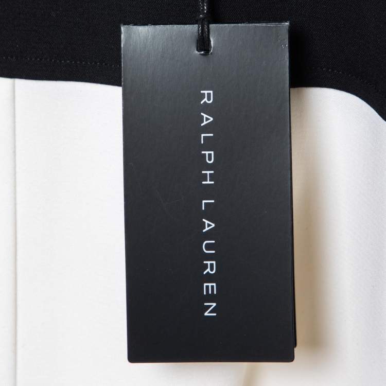 مملوكة مسبقًا Ralph Lauren Monochrome Wool Cady Knee Length Dress M