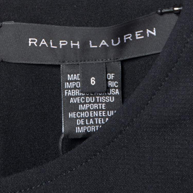 مملوكة مسبقًا Ralph Lauren Monochrome Wool Cady Knee Length Dress M