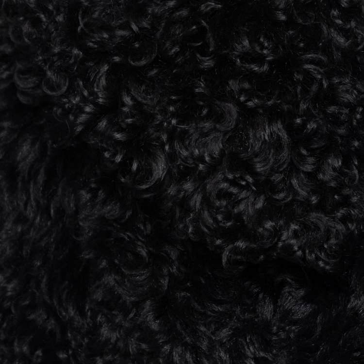 Pre Owned Ralph Lauren Black Shearling Cropped Jacket S