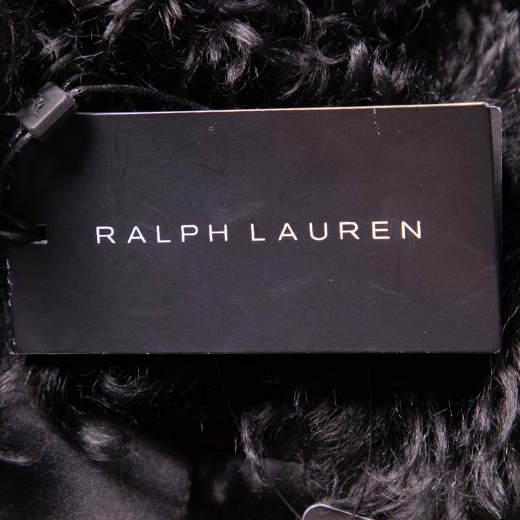 Pre Owned Ralph Lauren Black Shearling Cropped Jacket S
