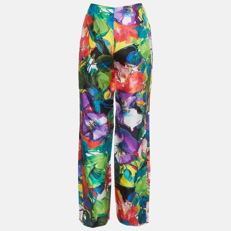 Pre Owned Ralph Lauren Multicolor Floral Print Wide Leg Pants S