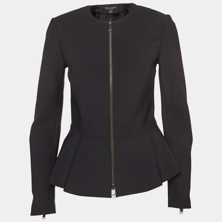 Pre Owned Ralph Lauren Black Synthetic Zip Front Jacket S