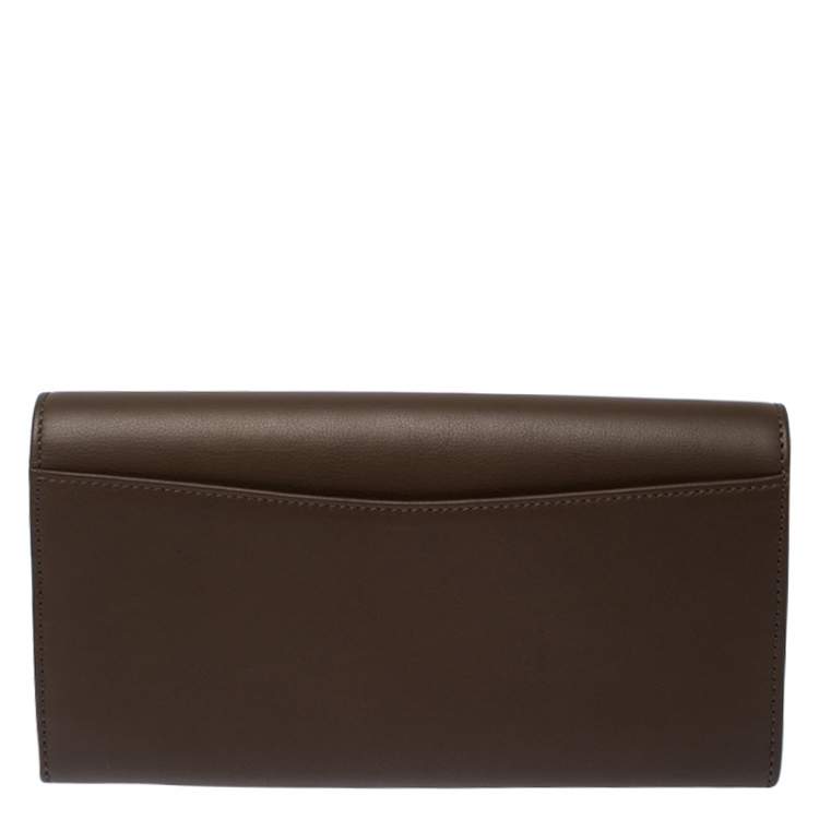 Pre Owned Ralph Lauren Dark Beige Soft Leather Ricky Continental Wallet