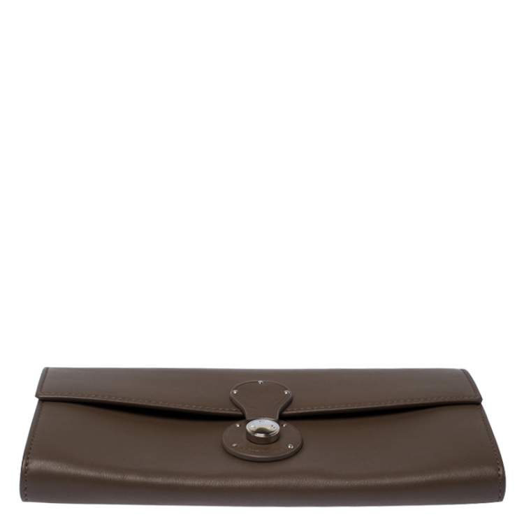 Pre Owned Ralph Lauren Dark Beige Soft Leather Ricky Continental Wallet