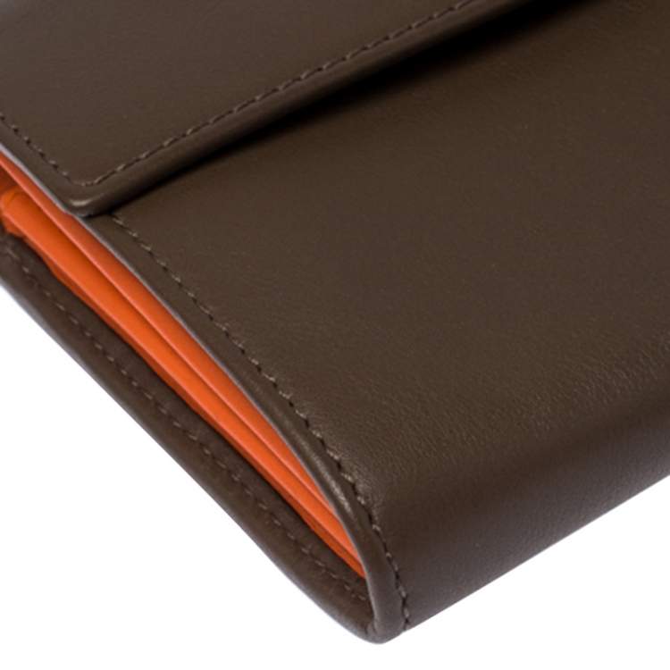 Pre Owned Ralph Lauren Dark Beige Soft Leather Ricky Continental Wallet