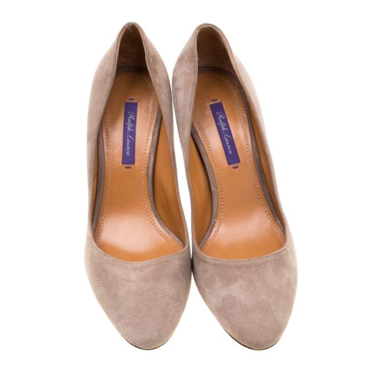 Pre Owned Ralph Lauren Beige Suede Pumps Size 39