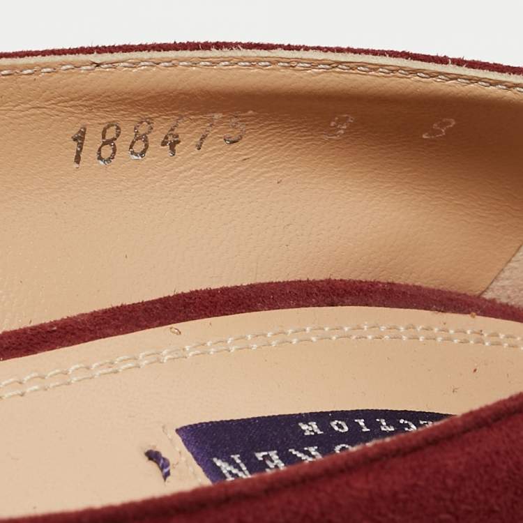 Pre Owned Ralph Lauren Burgundy Suede Pointed Toe Pumps Size 39