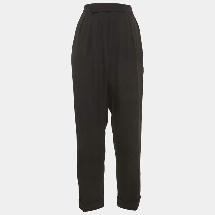 مملوكة مسبقًا Ralph Lauren Purple Label Black Wool Trousers M