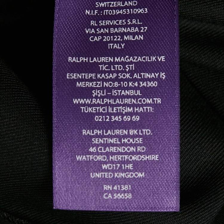 مملوكة مسبقًا Ralph Lauren Purple Label Black Wool Trousers M