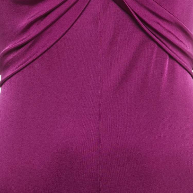 Pre Owned Ralph Lauren Purple Label Violet Jersey Strappy Jumpsuit S