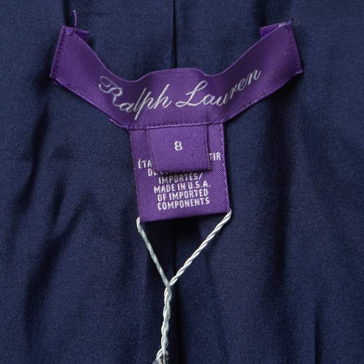 مملوكة مسبقًا Ralph Lauren Purple Label Navy Blue Open Cropped Blazer M