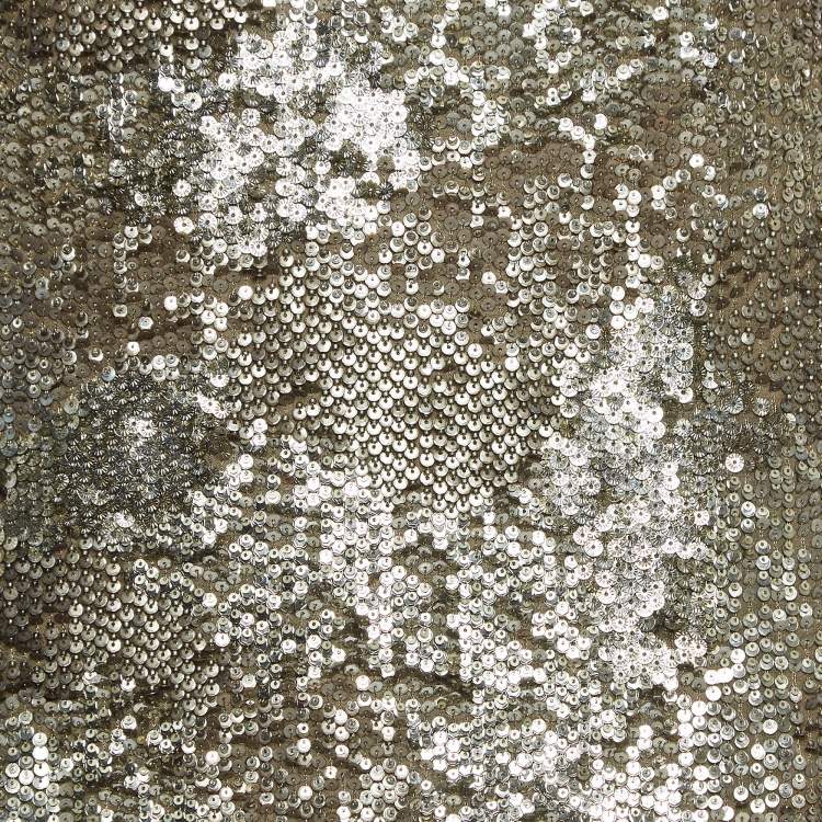 Pre Owned Ralph Lauren Purple Label Brown Sequin Maxi Slip Dress M