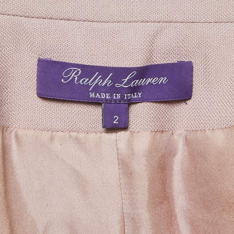 Pre Owned Ralph Lauren Purple Label Dusty Pink Cashmere Double Breasted Blazer S