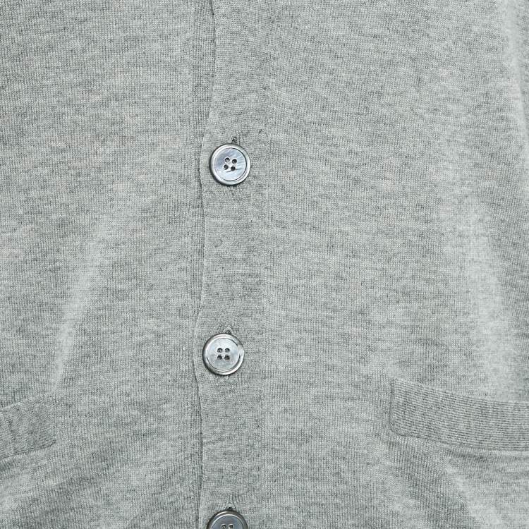 Pre Owned Ralph Lauren Purple Label Grey Cashmere Button Front Cardigan M