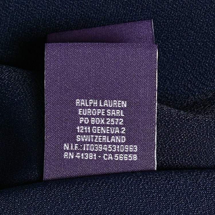 Pre Owned Ralph Lauren Purple Label  Crepe Drape Style Midi Skirt L