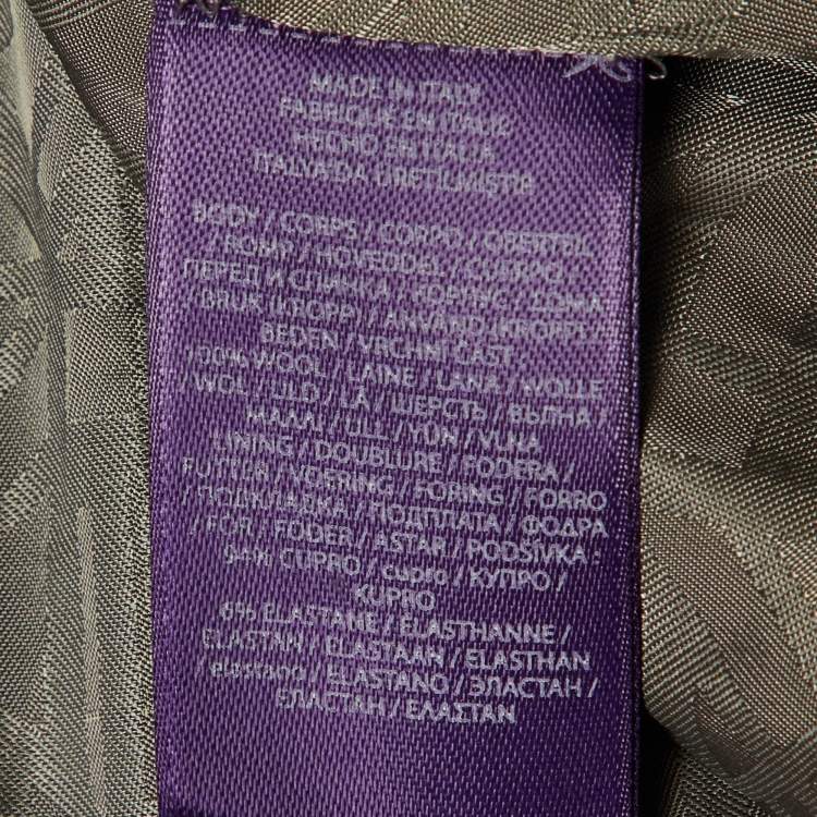 Pre Owned Ralph Lauren Purple Label Grey Helene Chalk-Stripe Wool Flannel Jacket M