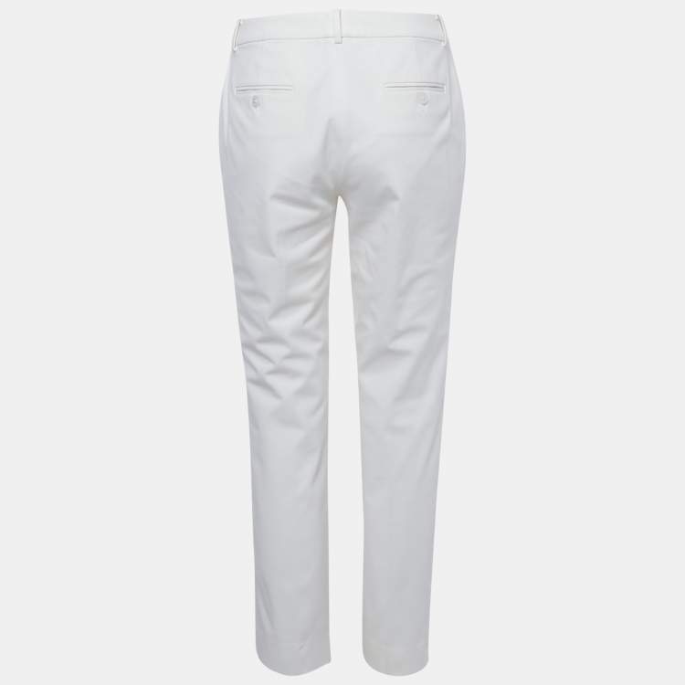 Pre Owned Ralph Lauren Purple Label White Gabardine Heidi Skinny Pants S