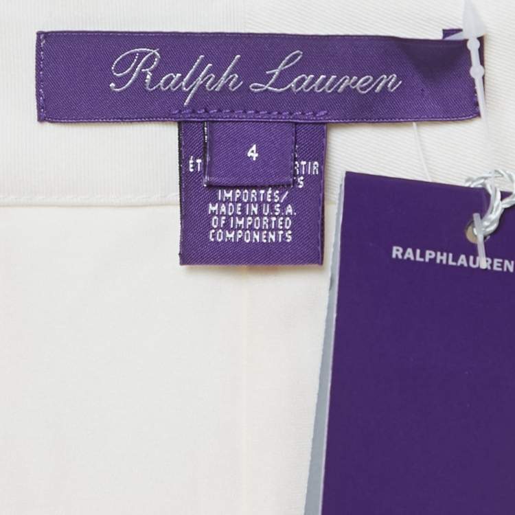 Pre Owned Ralph Lauren Purple Label White Gabardine Heidi Skinny Pants S