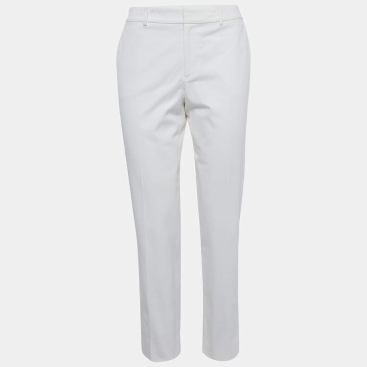 Pre Owned Ralph Lauren Purple Label White Gabardine Heidi Skinny Pants S