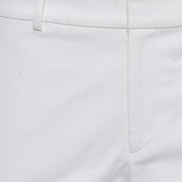 Pre Owned Ralph Lauren Purple Label White Gabardine Heidi Skinny Pants S