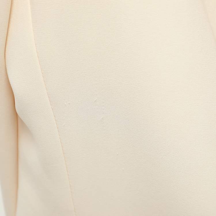 Pre Owned Ralph Lauren Purple Label Beige Silk Single Breasted Tuxedo Blazer S