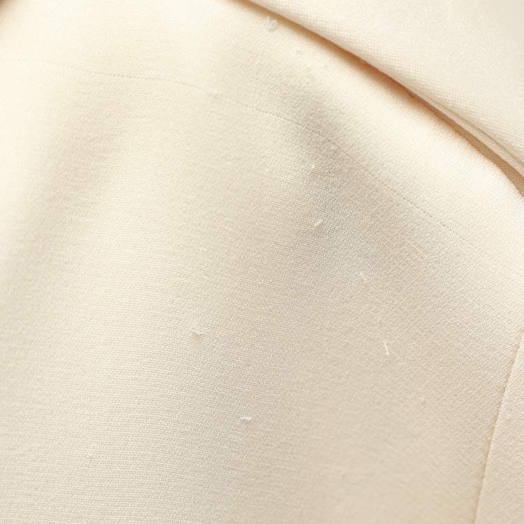Pre Owned Ralph Lauren Purple Label Beige Silk Single Breasted Tuxedo Blazer S