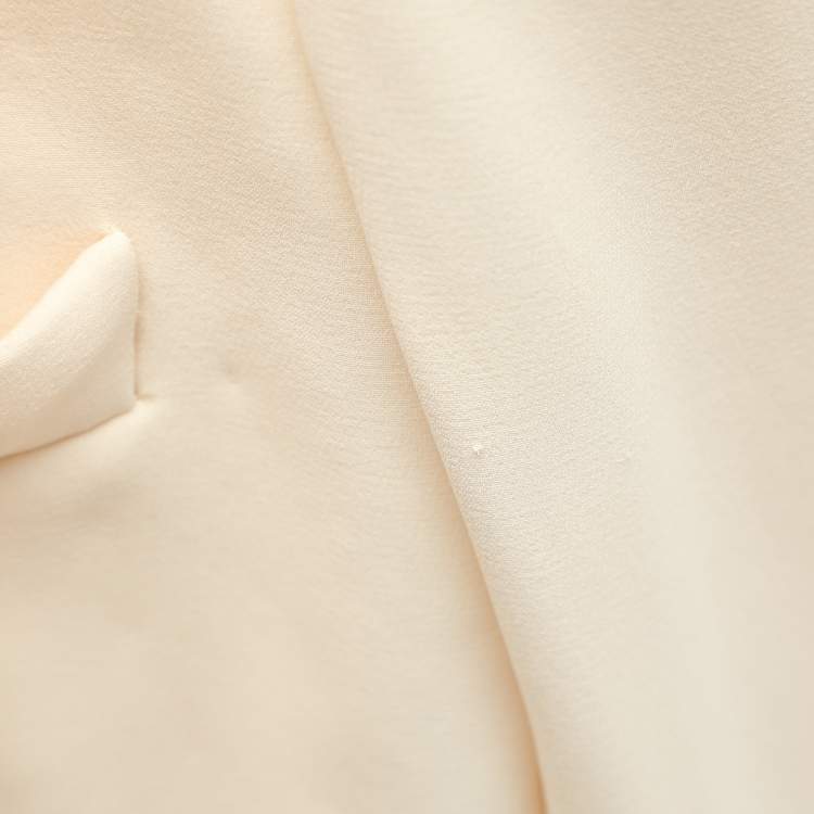 Pre Owned Ralph Lauren Purple Label Beige Silk Single Breasted Tuxedo Blazer S