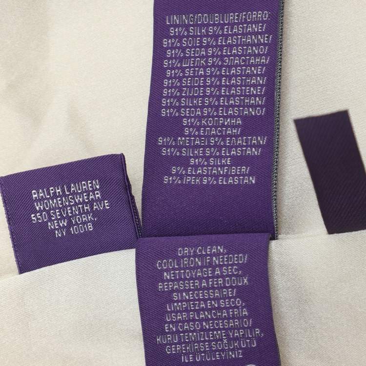 Pre Owned Ralph Lauren Purple Label Beige Silk Single Breasted Tuxedo Blazer S