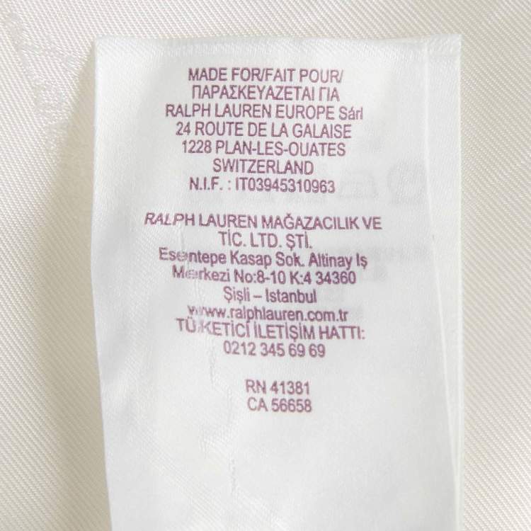 Pre Owned Ralph Lauren Purple Label Beige Silk Formal Trousers S