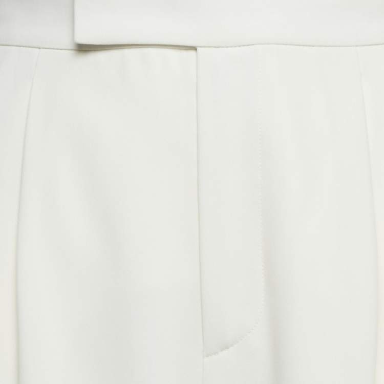 Pre Owned بنطلون رالف لورين بنفسجي كريب أبيض بخط جانبي مقاس صغير - سمول