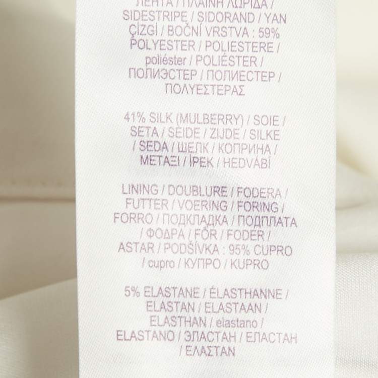 Pre Owned بنطلون رالف لورين بنفسجي كريب أبيض بخط جانبي مقاس صغير - سمول