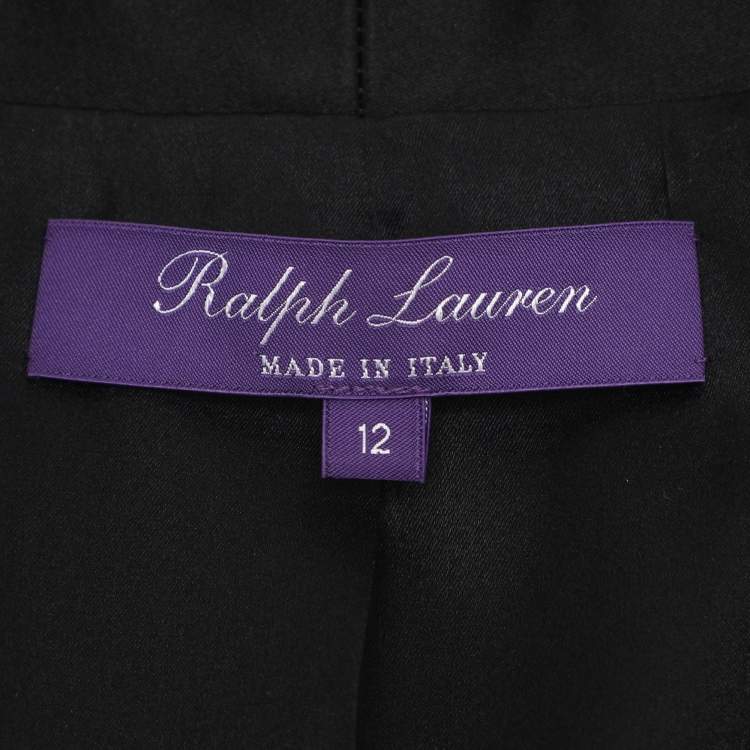 Pre Owned Ralph Lauren Purple Label Black Wool Single Breasted Tuxedo Jacket L