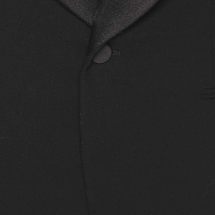 Pre Owned Ralph Lauren Purple Label Black Wool Single Breasted Tuxedo Jacket L