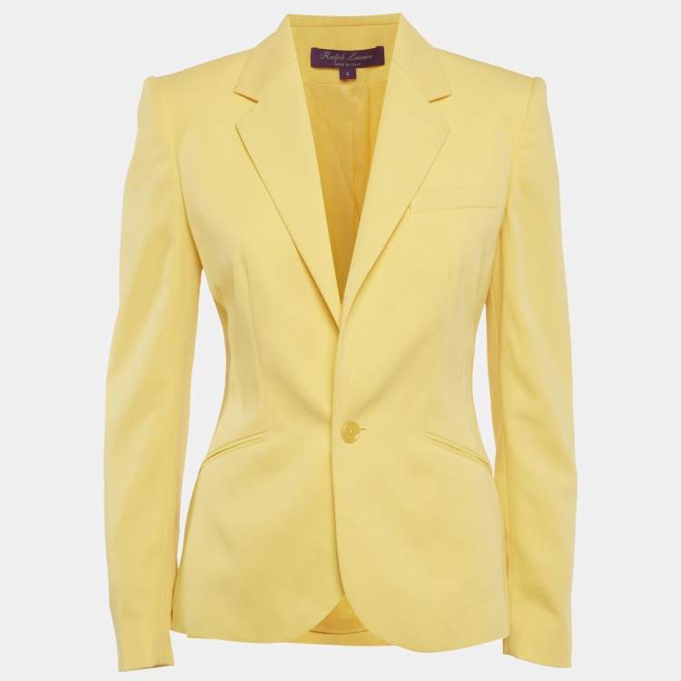 Pre Owned Ralph Lauren Purple Label Yellow Wool Blazer S