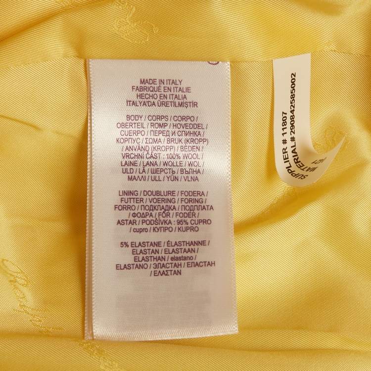 Pre Owned Ralph Lauren Purple Label Yellow Wool Blazer S