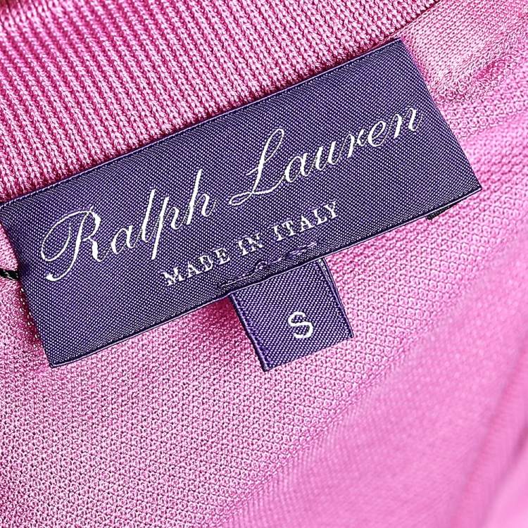Pre Owned Ralph Lauren Pink Cotton Pique Short Sleeve Polo T-Shirt S